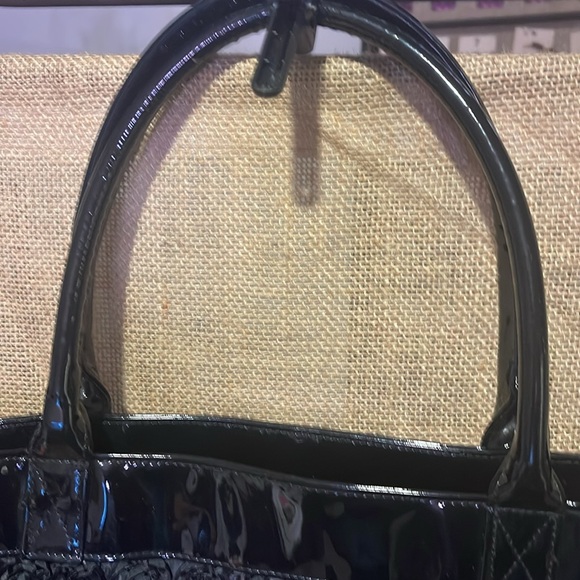 #355 Comsi Comsa Black Rose Purse Tote Satchel - Picture 4 of 10